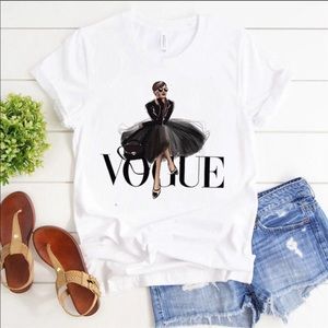 Super chic white “Vogue” tee shirt